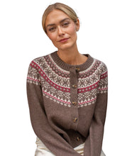 Louise Fair Isle Cardigan- Chocolate