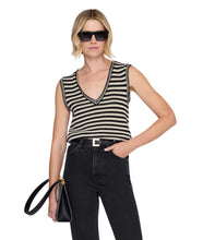 Lowen Sweater Tank- Black and Ivory Stripe