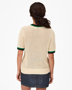 Luc Knit Tee- Cream/ Green