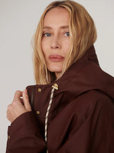 Tovera Long Rain Jacket- Deep Mahogany
