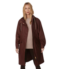 Tovera Long Rain Jacket- Deep Mahogany