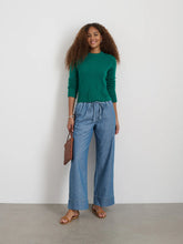 Michelle Crewneck Sweater in Cashmere- Kelly Green