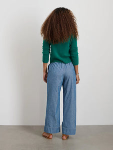 Michelle Crewneck Sweater in Cashmere- Kelly Green