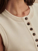 Marla Button Placket Tank- Pristine