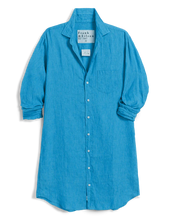Mary Classic Shirtdress- Turquoise Linen