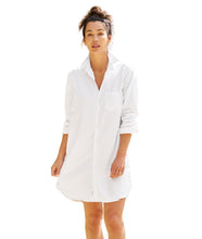 Mary Shirtdress- White Tattered Denim