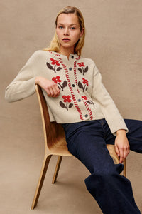 Mavie Sweater- Carmine Floral