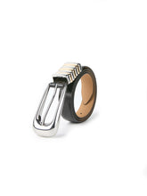 Metal Core Belt- Carbon Black Leather w/ Sliver Hardware