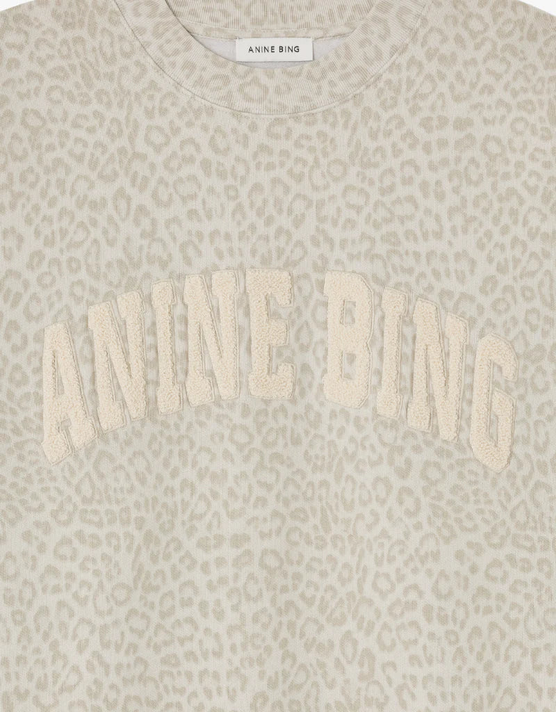 Miles Sweatshirt- Washed White Leopard