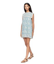 Kirsten Print Flared Mini Dress- Sky