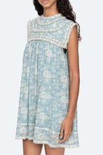 Kirsten Print Flared Mini Dress- Sky