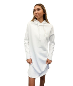 Mini James Hooded Cape Dress- White