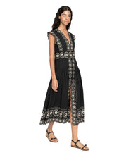 Mirabel Print Midi Dress- Black