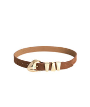 Modern Western Belt in Mocha- Mocha Suede W/ Gold Hardware