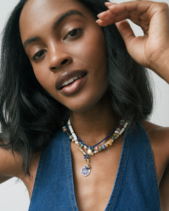 Sonia Gemstone Necklace- Coconut