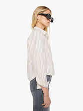 The Cropped Bestie- Cream and Black Stripe