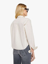 The Cropped Bestie- Cream and Black Stripe