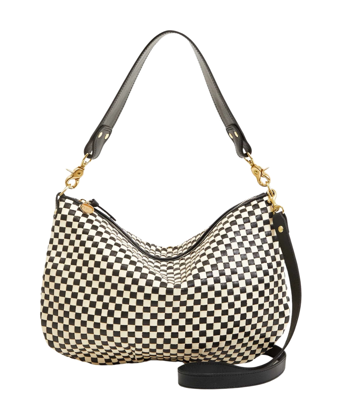 Moyen Messenger- Black & Cream Woven Checker