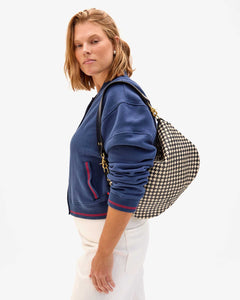 Moyen Messenger- Black & Cream Woven Checker
