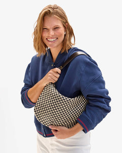 Moyen Messenger- Black & Cream Woven Checker
