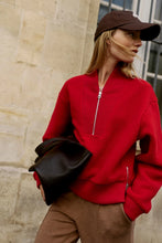 Mumford Half Zip Fleece- Washed Red