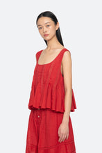 Pippa Solid Sleeveless Top- Red