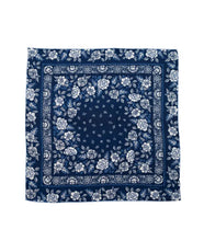 Silk Twill Scarf- Rosey In Navy