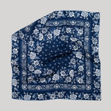 Silk Twill Scarf- Rosey In Navy