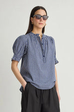 Los Altos Top- Navy Desai Plaid