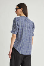 Los Altos Top- Navy Desai Plaid