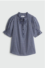 Los Altos Top- Navy Desai Plaid