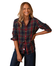 Eileen Relaxed Button Up- Big Navy Red Green Plaid
