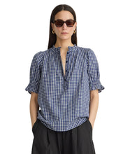 Los Altos Top- Navy Desai Plaid