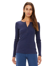 Ness Ribbed Long Sleeve Top- Washed Denim