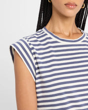 Peak Shoulder Tee- Vintage Blue Stripe