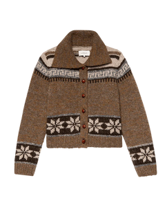 The Nordic Scholar Cardigan- Hickory Fair Isle