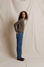 Axel Cotton Long Sleeve Boxy Crew Tee- Dark Olive