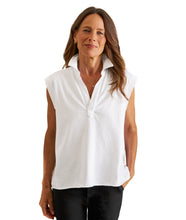 Olivia Popover Collar Tank- white