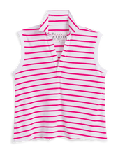 Olivia- Popover Collar Tank- Lotus Stripe