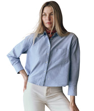 The Cropped Oxford Shirt- Classic Blue