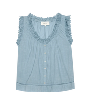 The Vignette Top- Pale Blue