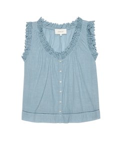 The Vignette Top- Pale Blue