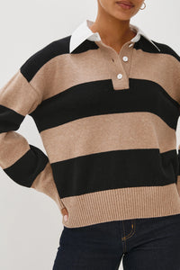 Paxton Top- Oatmeal Black
