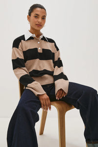 Paxton Top- Oatmeal Black