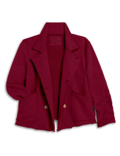 Cropped Sweatshirt Peacoat- Garnet