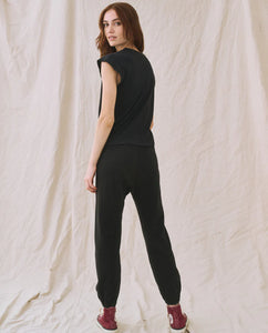 The Peak Shoulder Tee- Almost Black