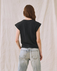 The Peak Shoulder Tee- Almost Black
