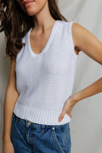 Peggy Cotton Sweater Tank Top- White