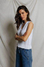 Peggy Cotton Sweater Tank Top- White