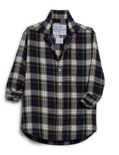 Eileen Relaxed Button-Up Shirt- White, Navy, Red Plaid